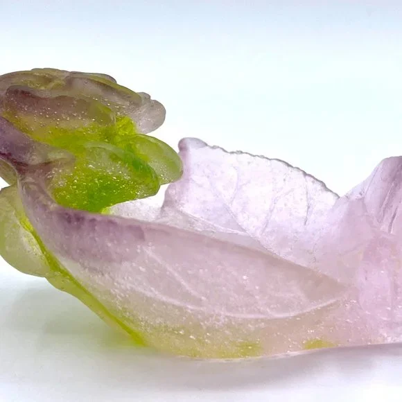 DAUM Pate de Verre Rose Vide Poche Small Ornamental Bowl French Art Glass MC1514 - Picture 4 of 10